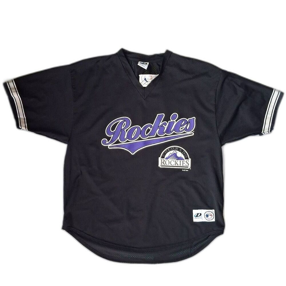Vintage Colorado Rockies Dynasty Jersey Mens XXL Black NWT Y2K MLB Sportswear